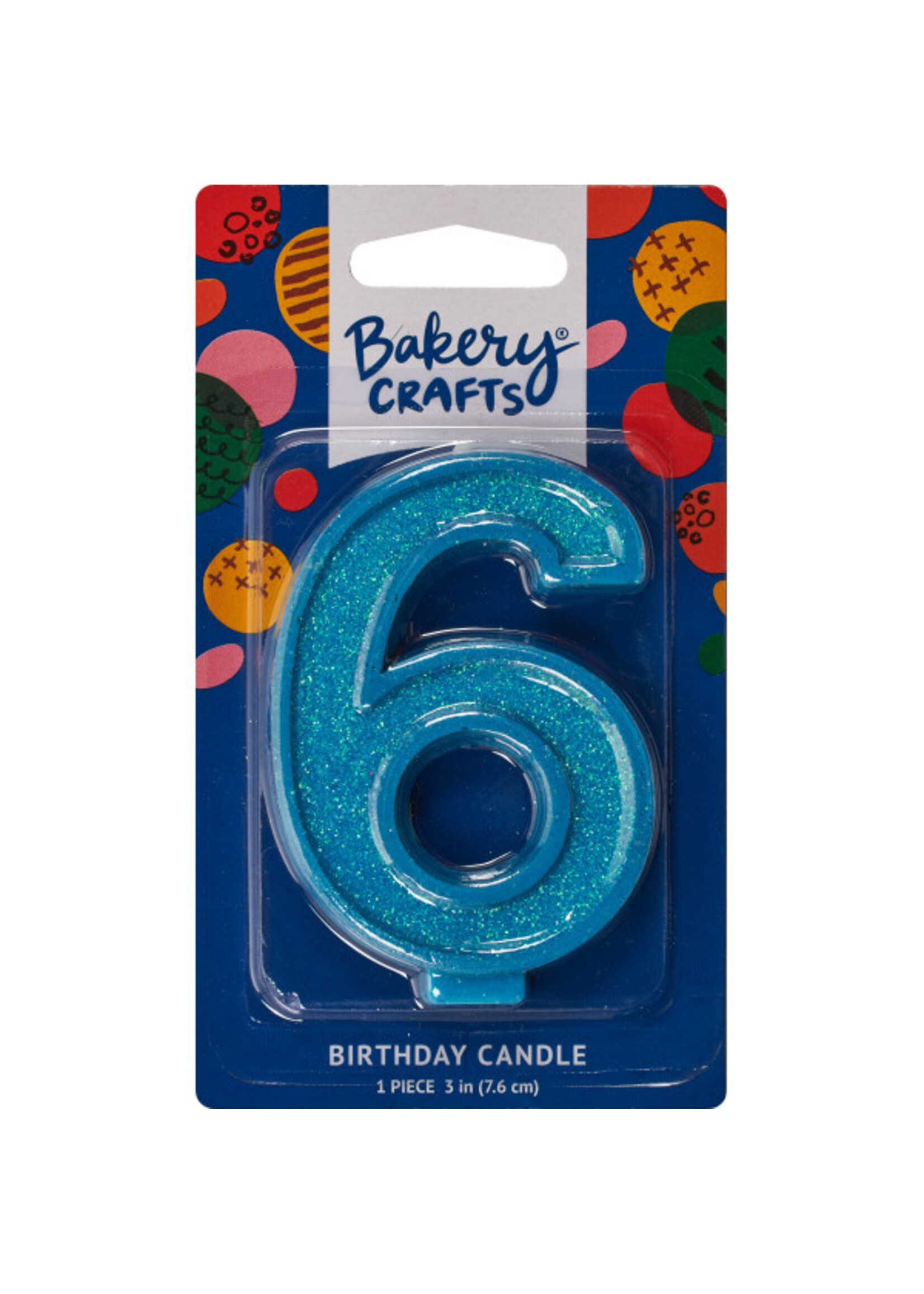 6 Glitter Numeral Candles