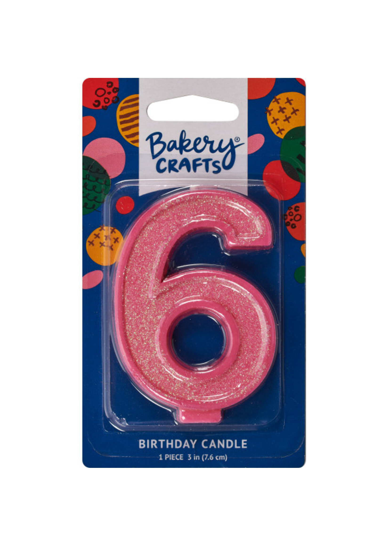 6 Glitter Numeral Candles