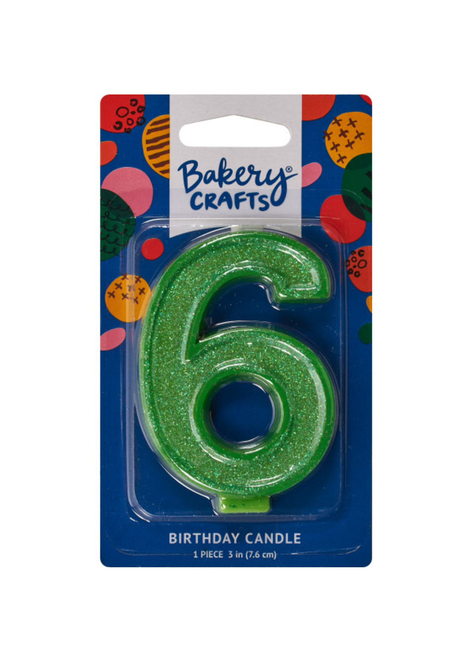 6 Glitter Numeral Candles