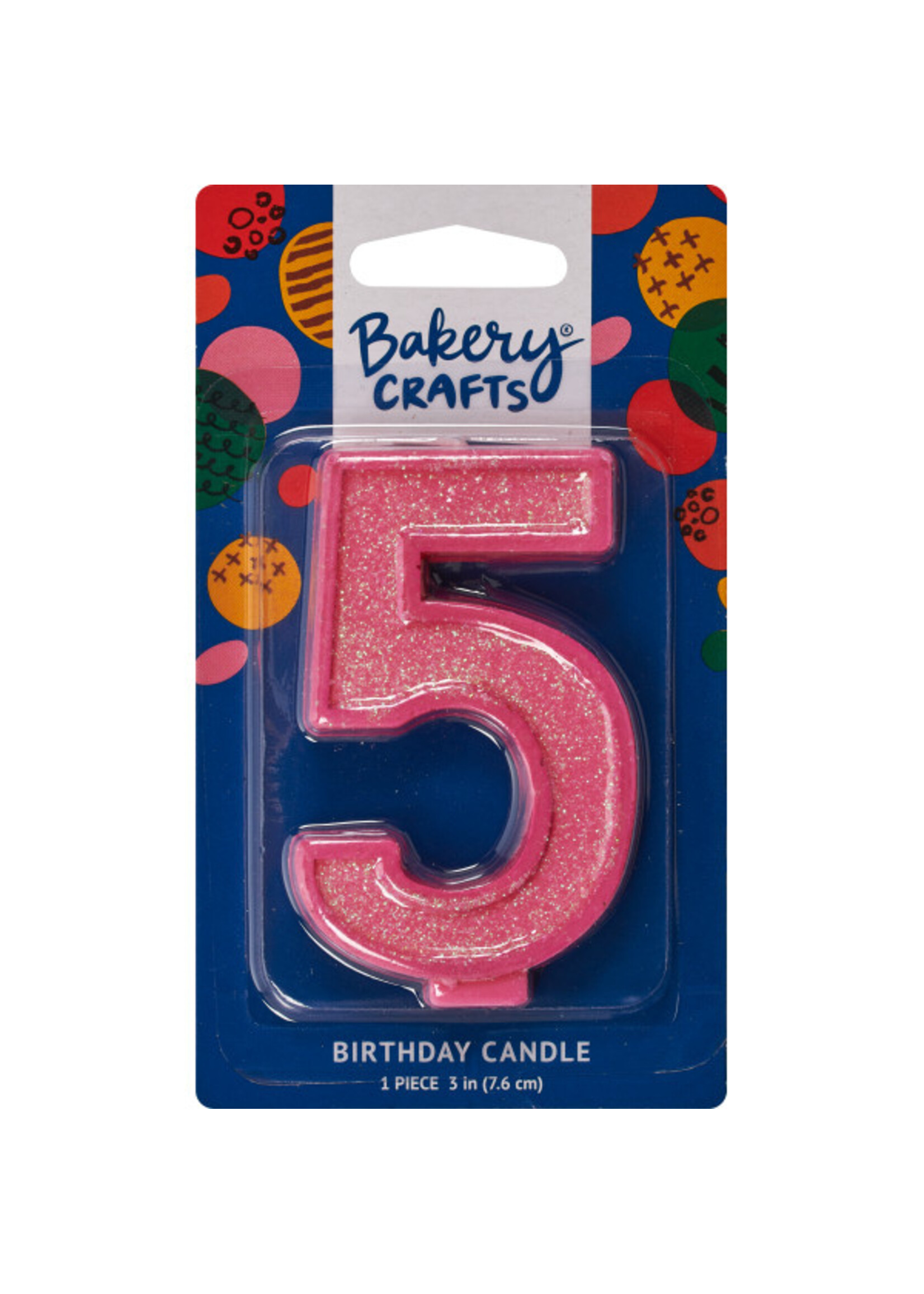 5 Glitter Numeral Candles
