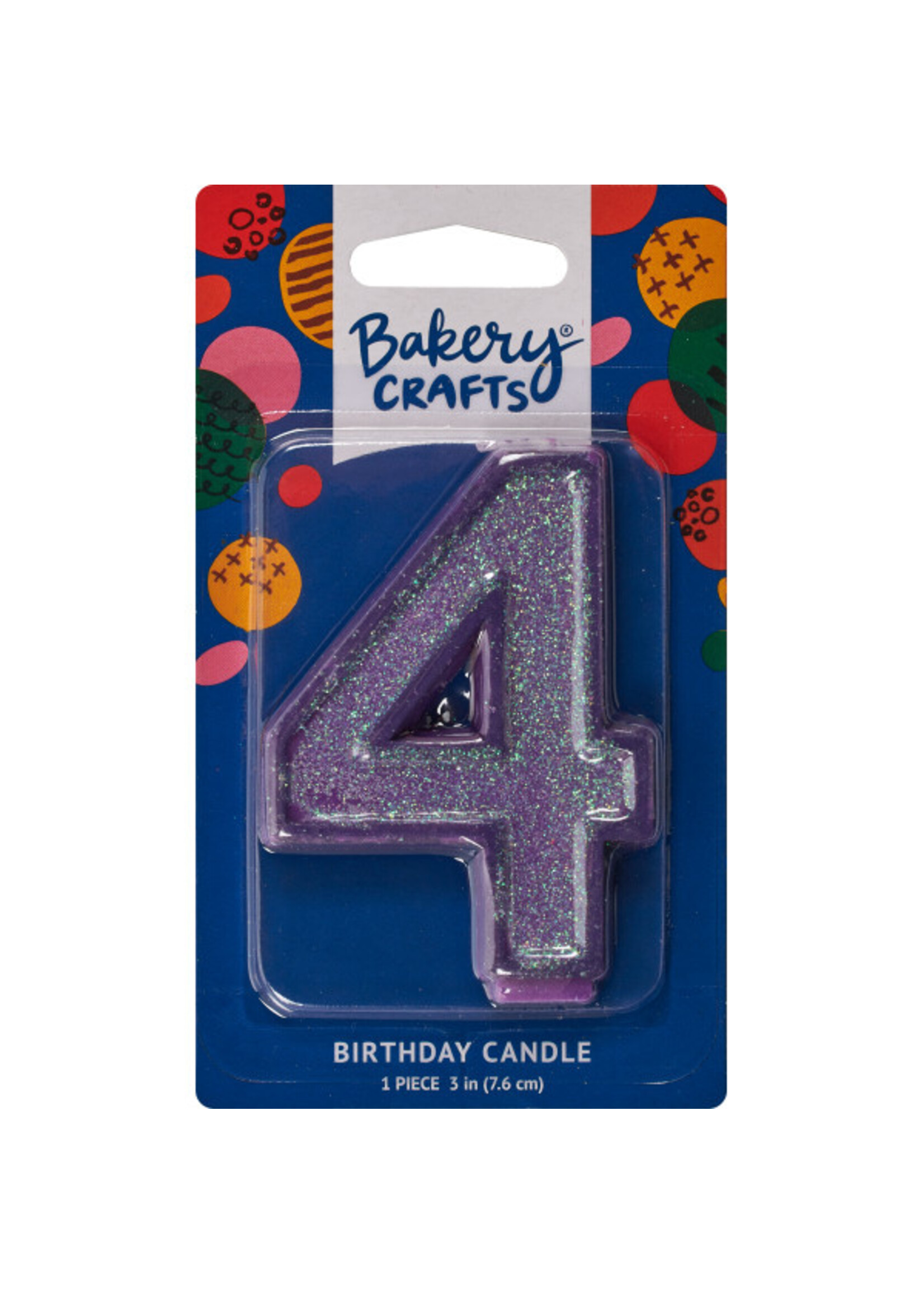 4 Glitter Numeral Candles