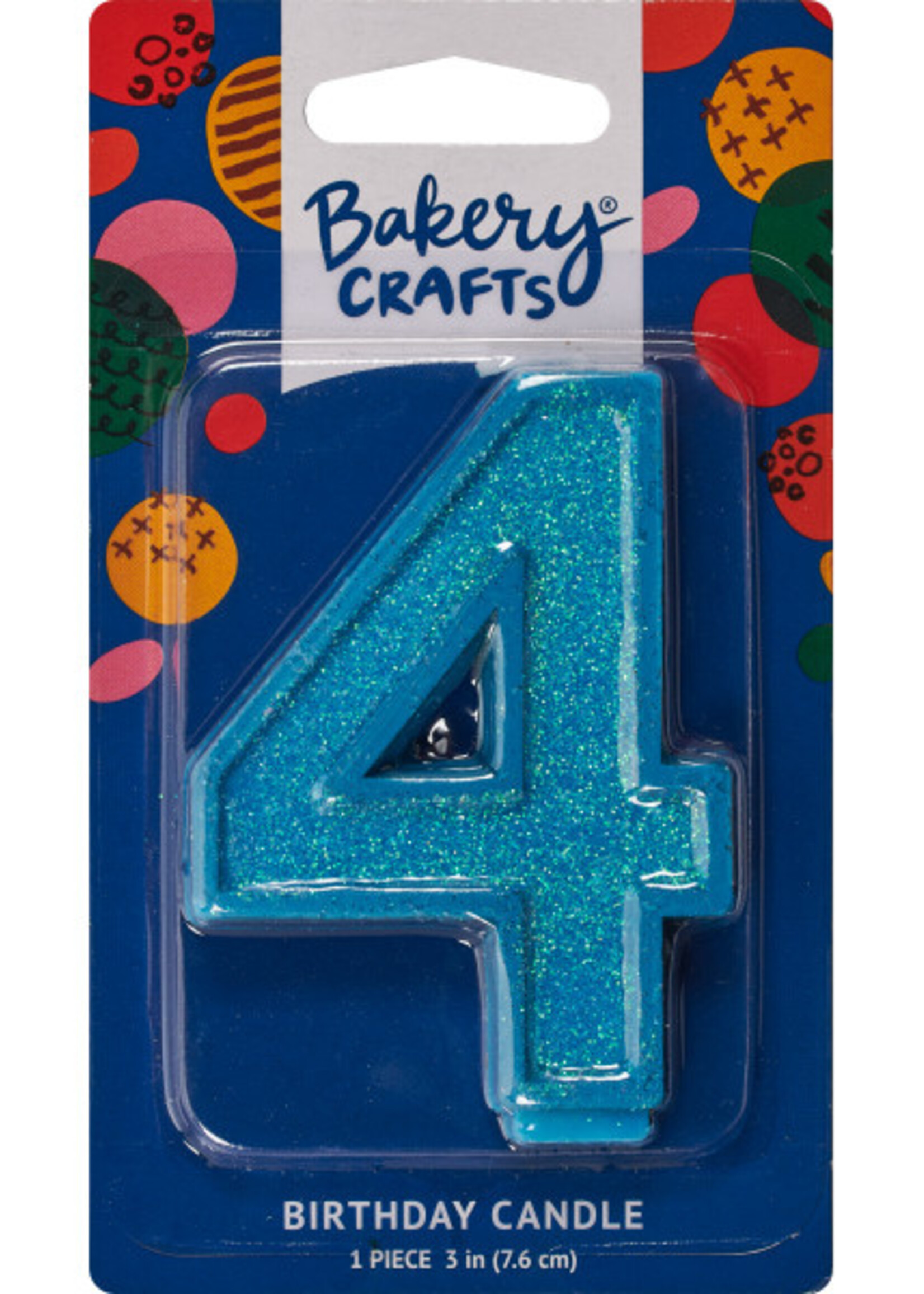 4 Glitter Numeral Candles