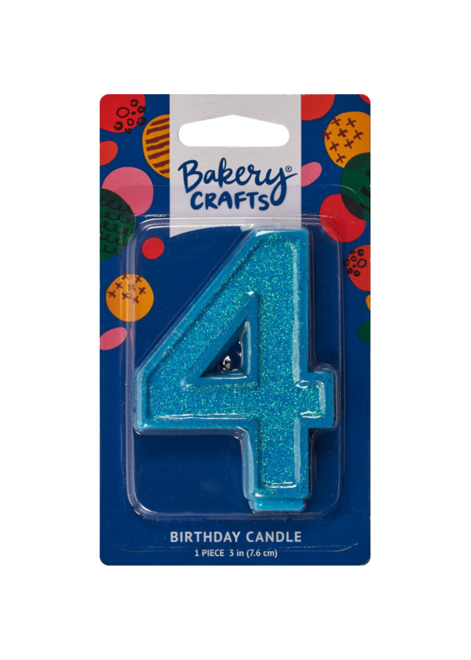 4 Glitter Numeral Candles