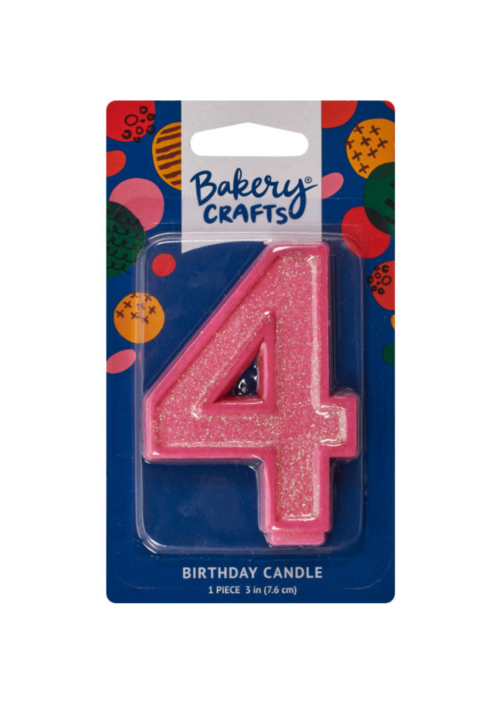 4 Glitter Numeral Candles