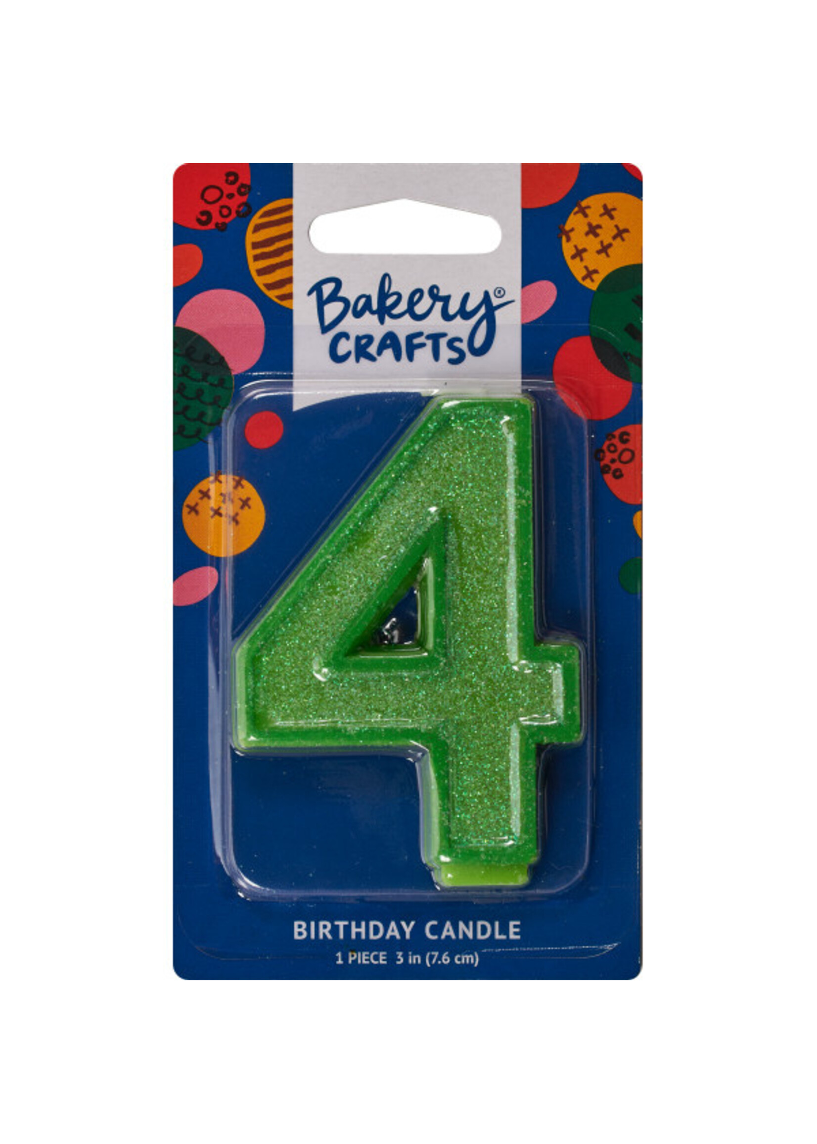 4 Glitter Numeral Candles