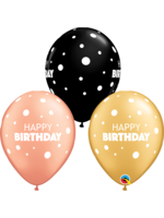 11 INCH BDAY BIG & LITTLE DOTS 50/PKT