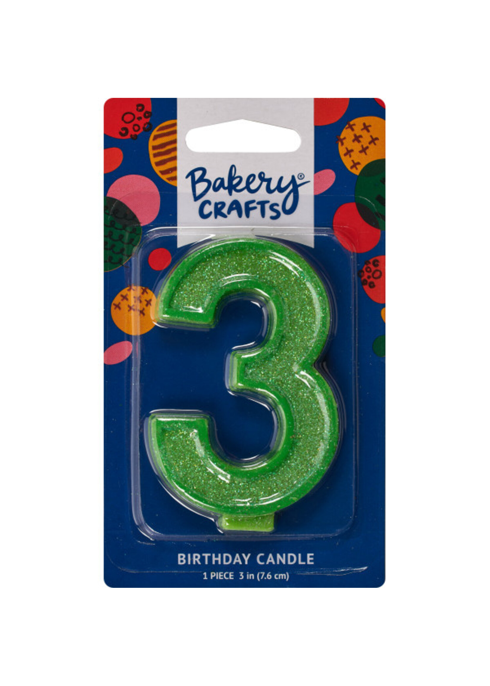 3 Glitter Numeral Candles