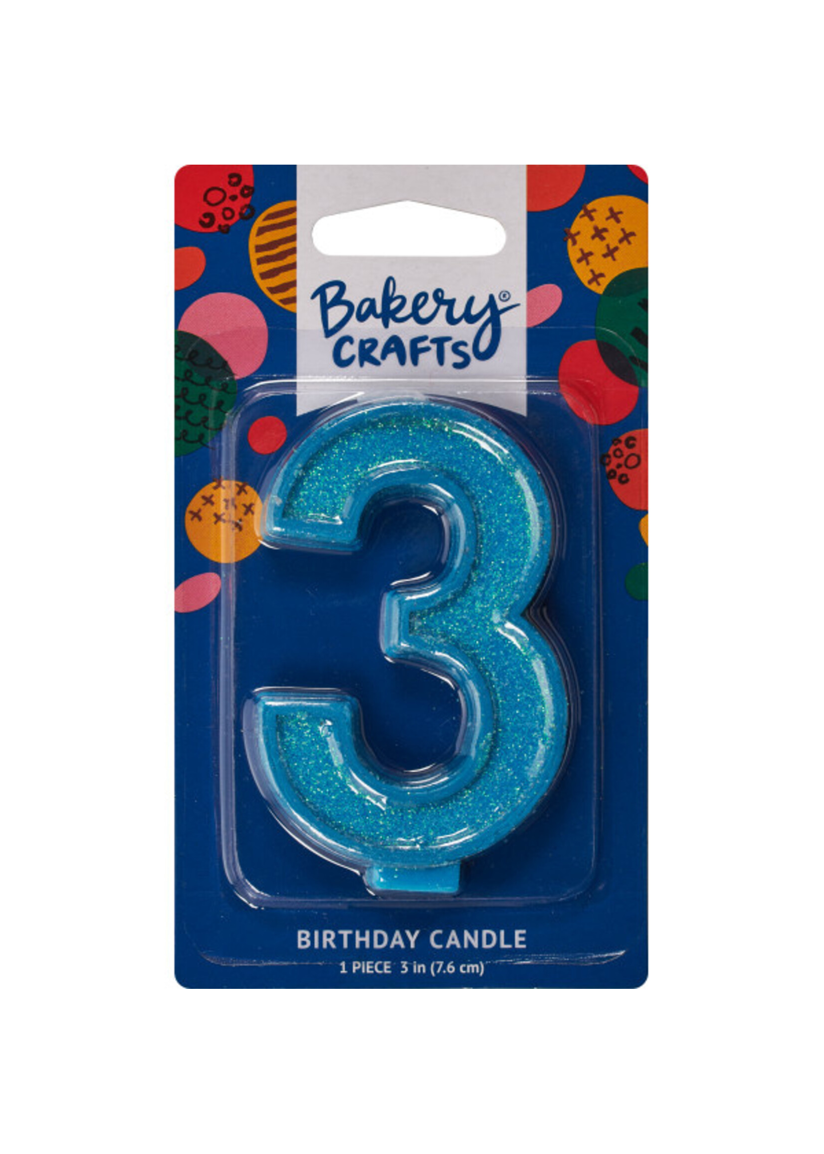 3 Glitter Numeral Candles