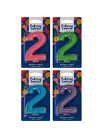 2 Glitter Numeral Candles