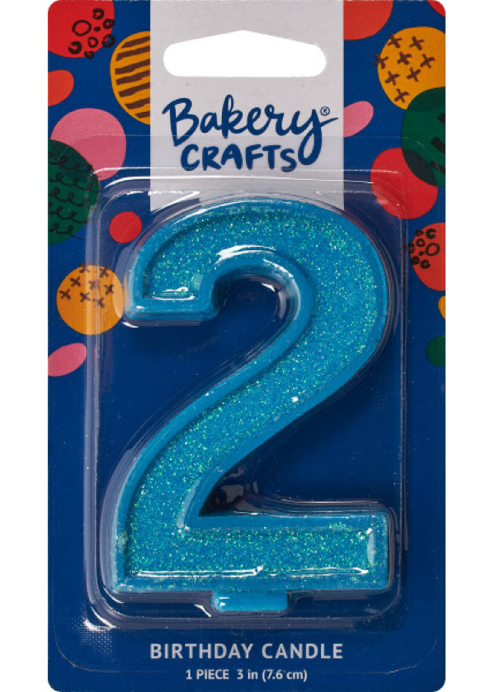 2 Glitter Numeral Candles