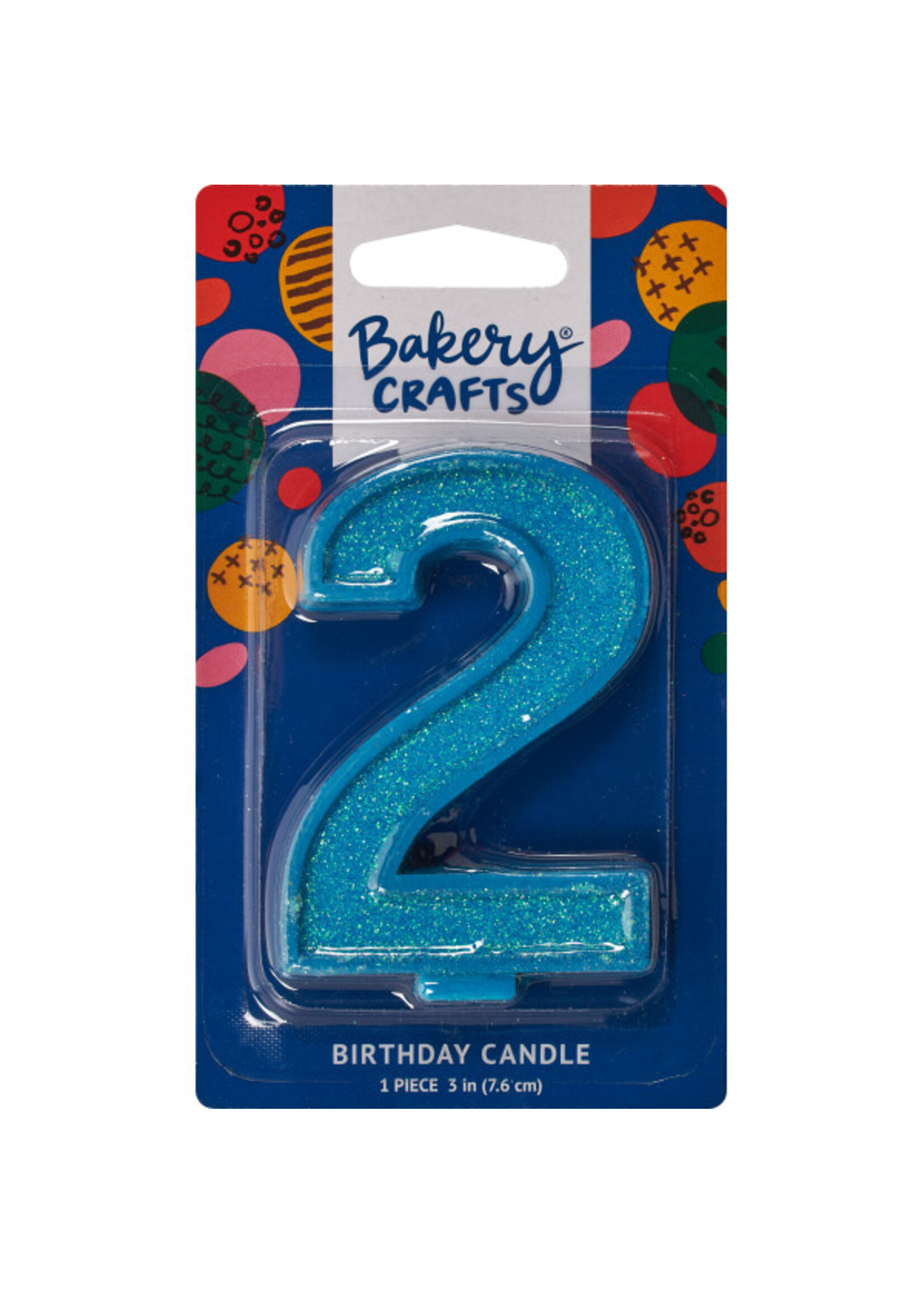 2 Glitter Numeral Candles
