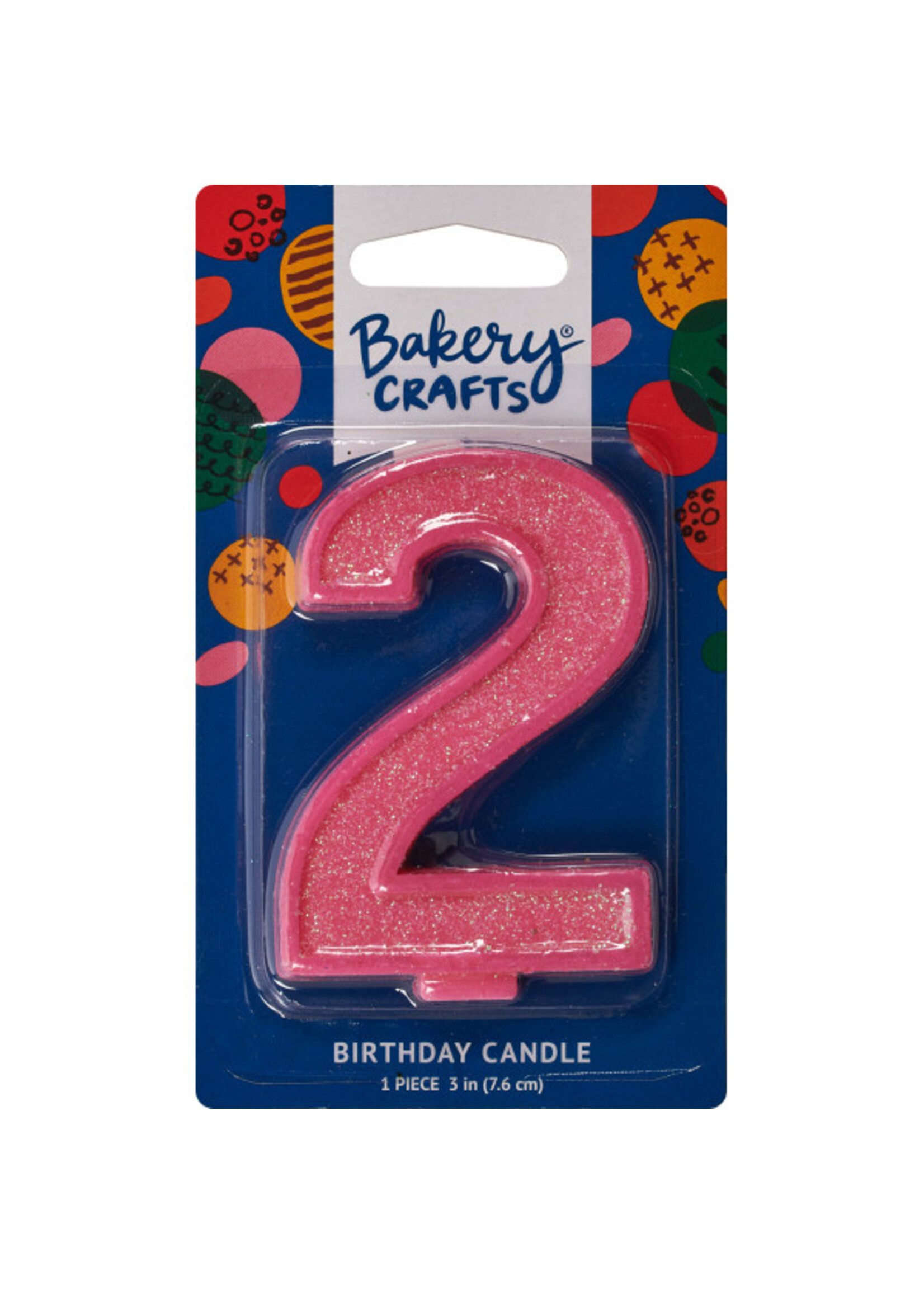 2 Glitter Numeral Candles