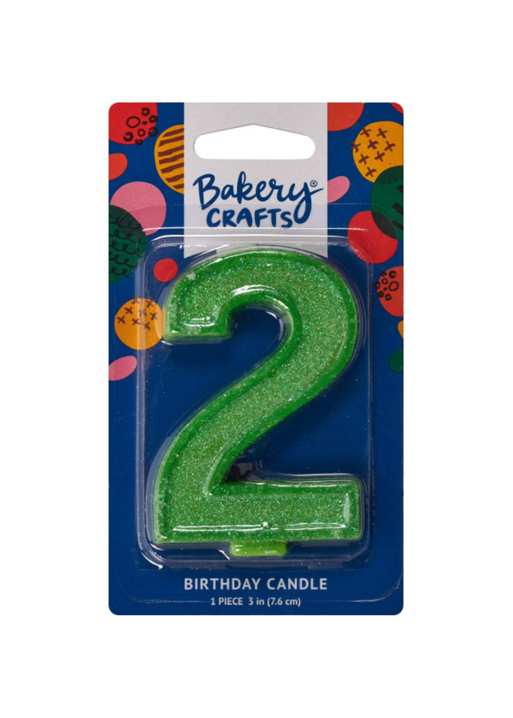 2 Glitter Numeral Candles