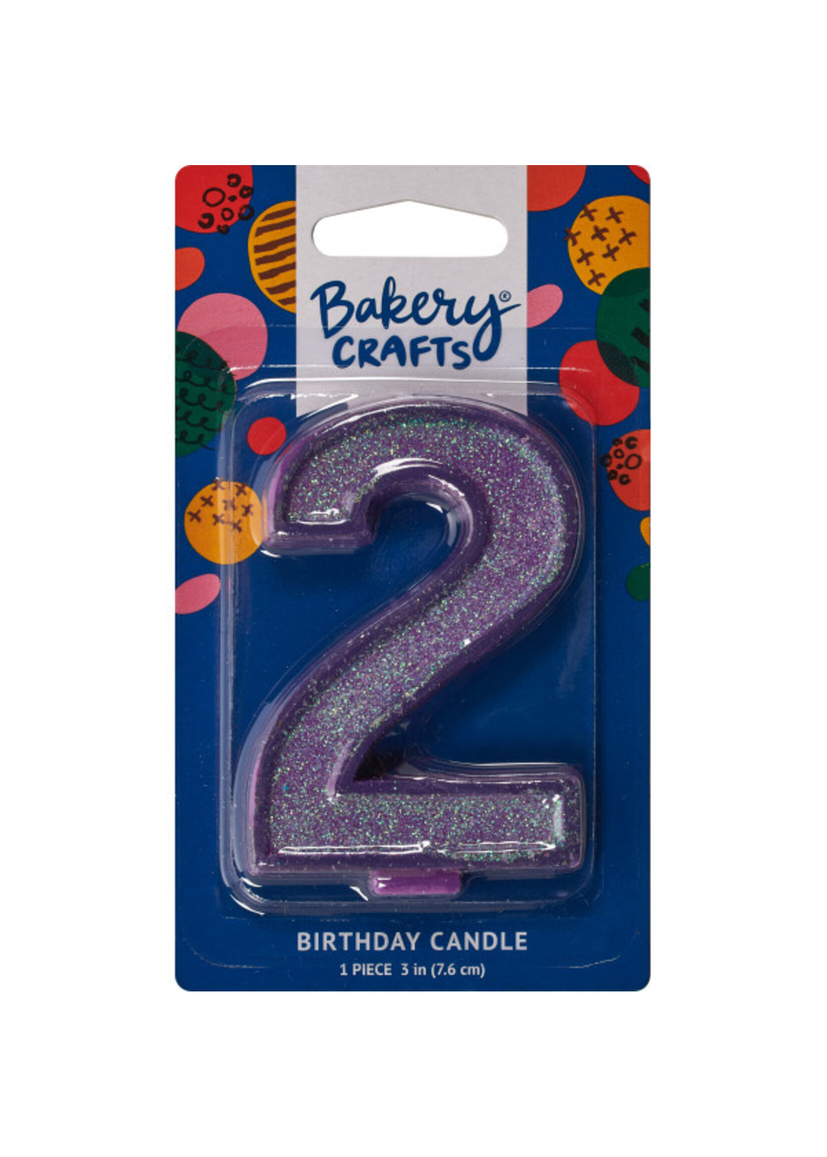 2 Glitter Numeral Candles