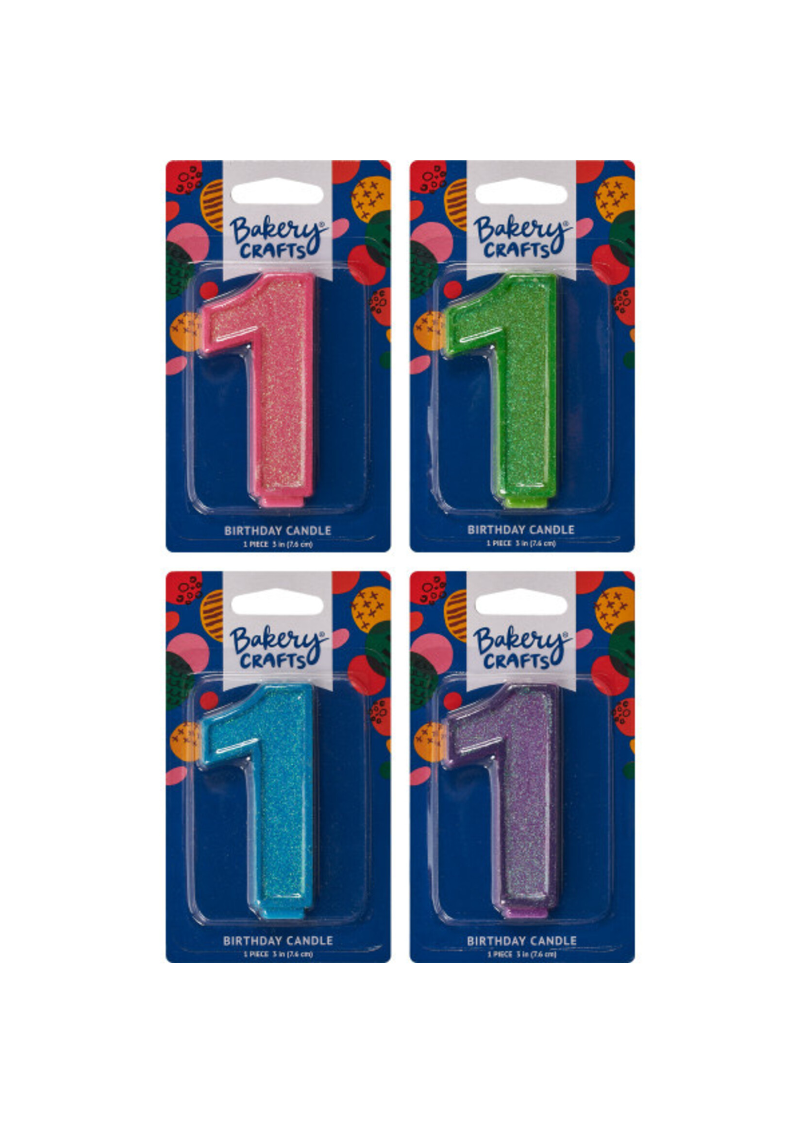 1 Glitter Numeral Candles