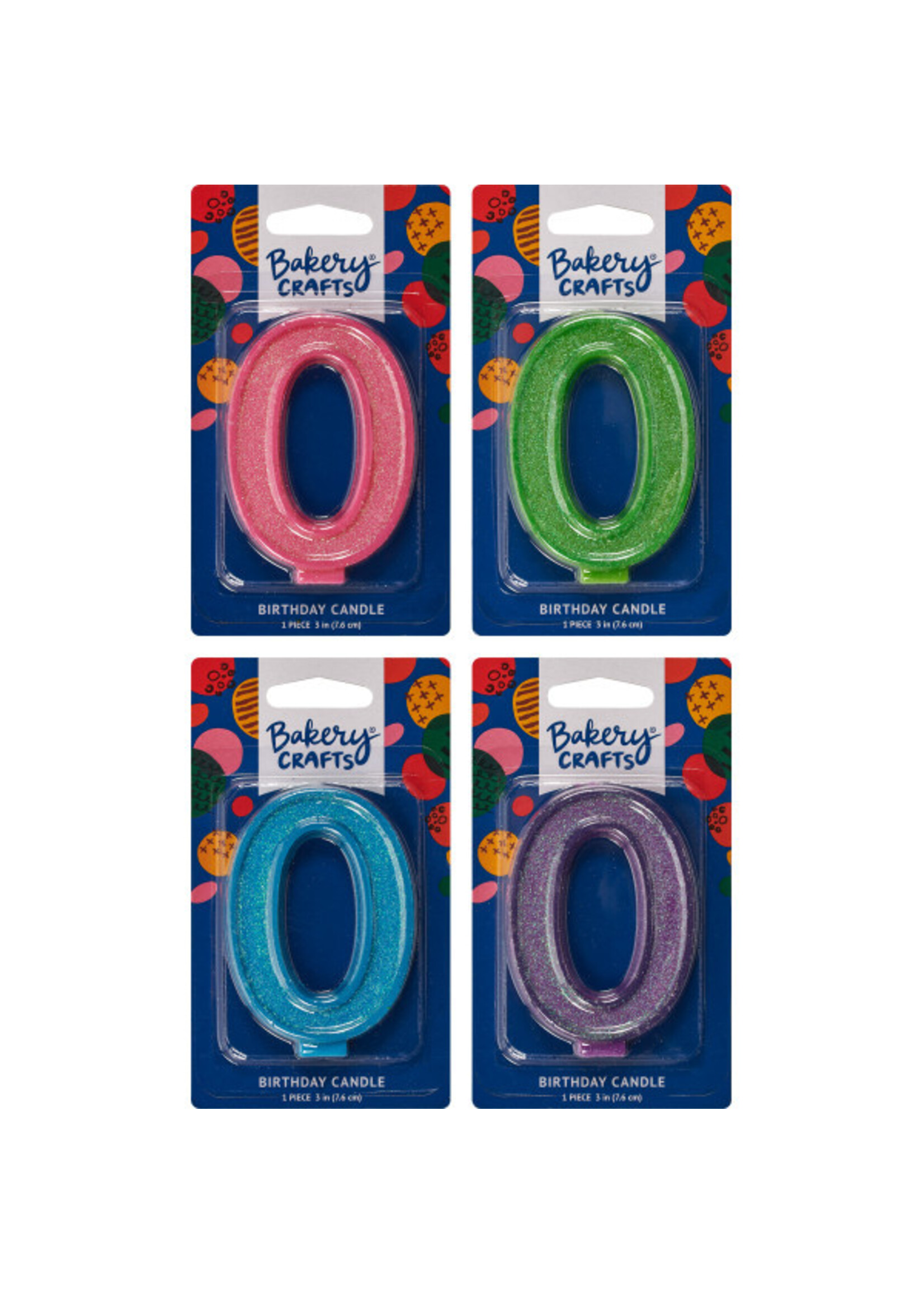 0 Glitter Numeral Candles