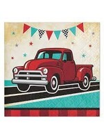 BEVERAGE NAPKINS 16CT  VINTAGE RED TRUCK BKF