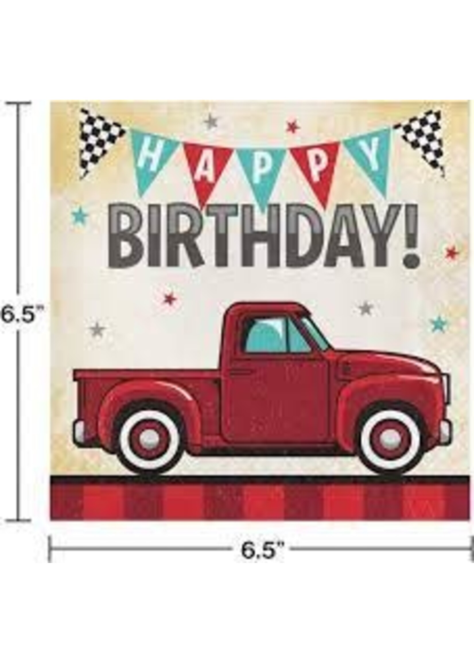 LUNCH NAPKINS 16CT VINTAGE RED TRUCK