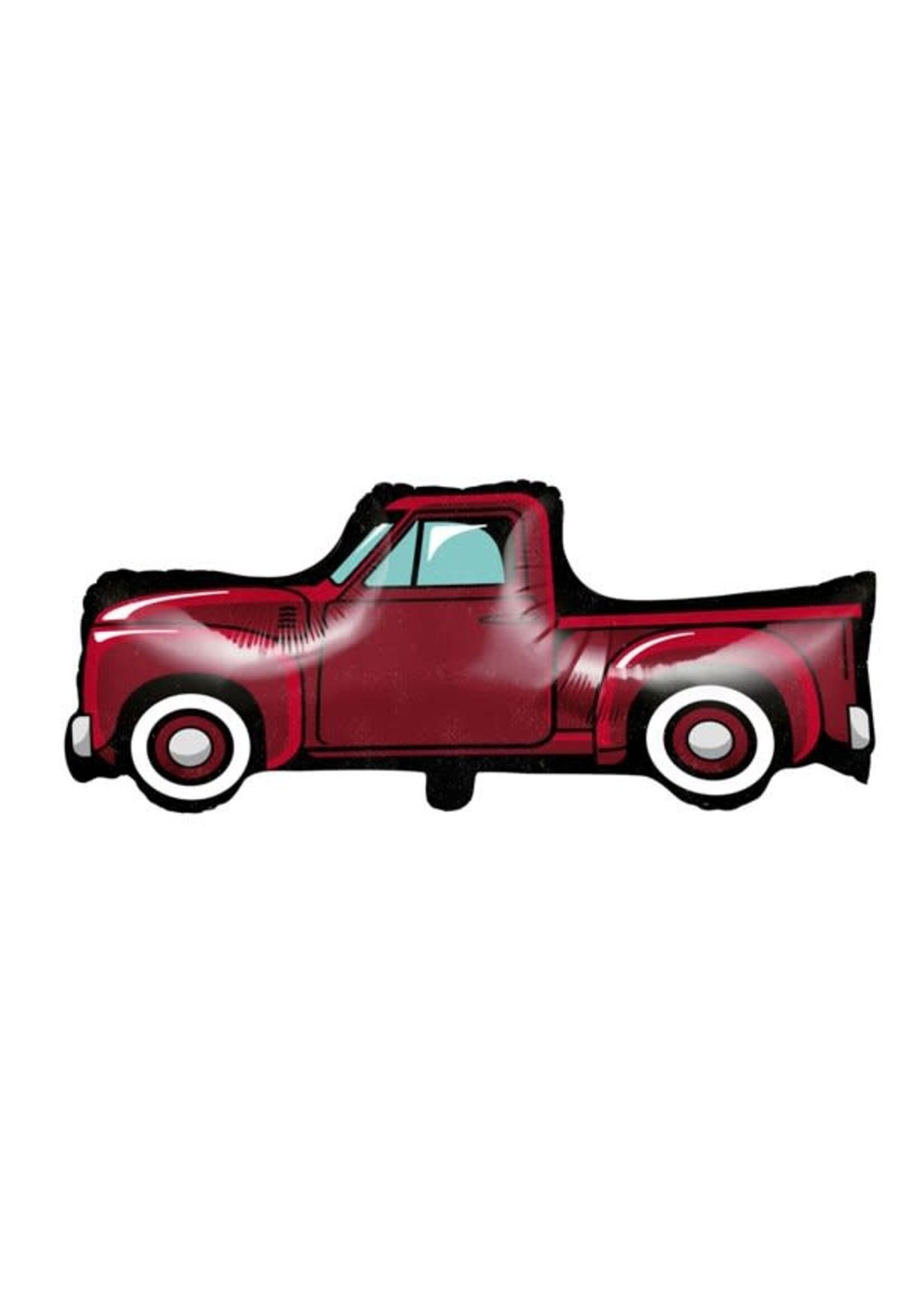 FOIL BALLOON 33 INCH SHAPED VINTAGE RED TRUCK