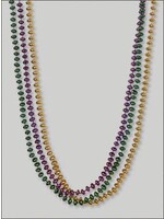 60" 8mm Flat Metallic Purple, Green and Gold BEADS­