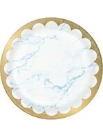 PLATE 8CT FOIL BLUE MARBLE