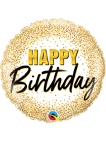BDAY GOLD GLITTER DOTS 18" BALLOON