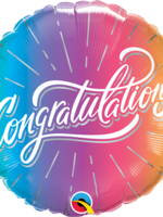 CONGRATULATIONS VIBRANT OMBRE 18" FOIL BALLOON