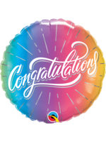 CONGRATULATIONS VIBRANT OMBRE 18" FOIL BALLOON