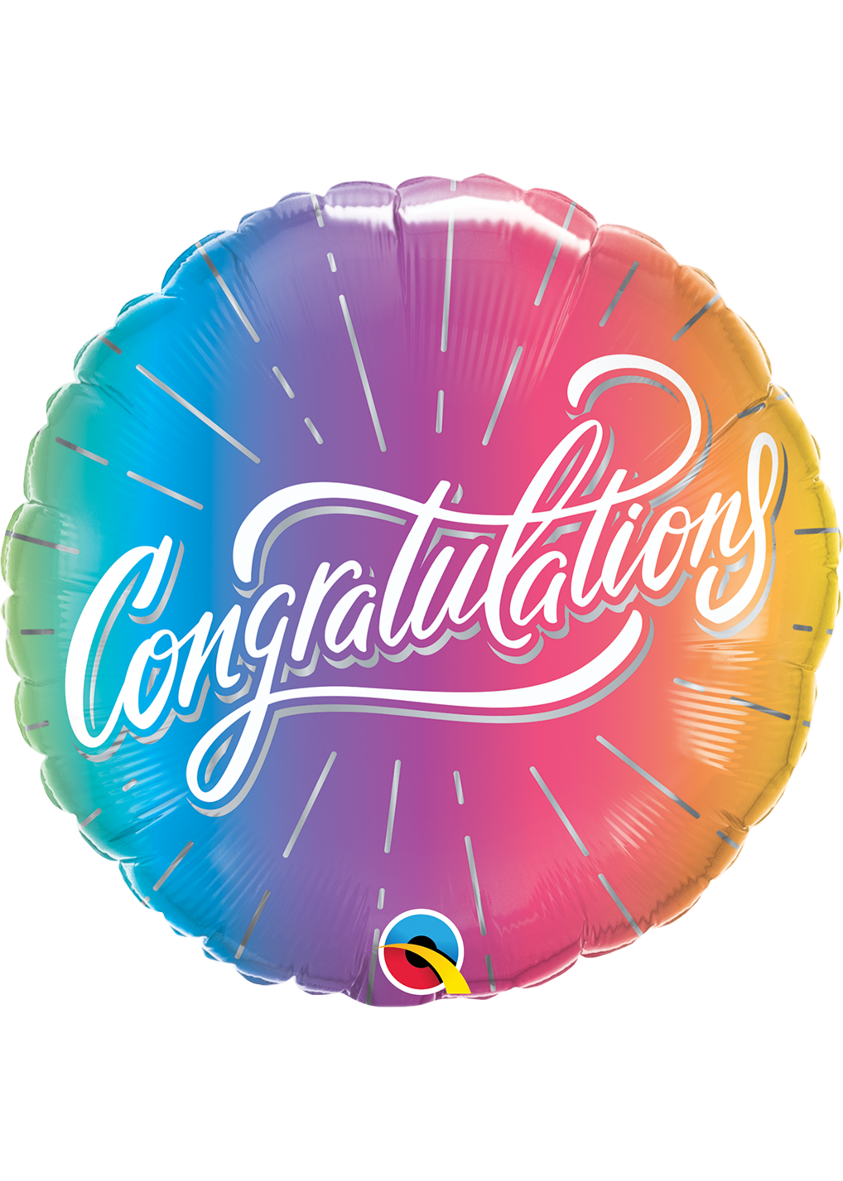 CONGRATULATIONS VIBRANT OMBRE 18"FOIL  BALLOON
