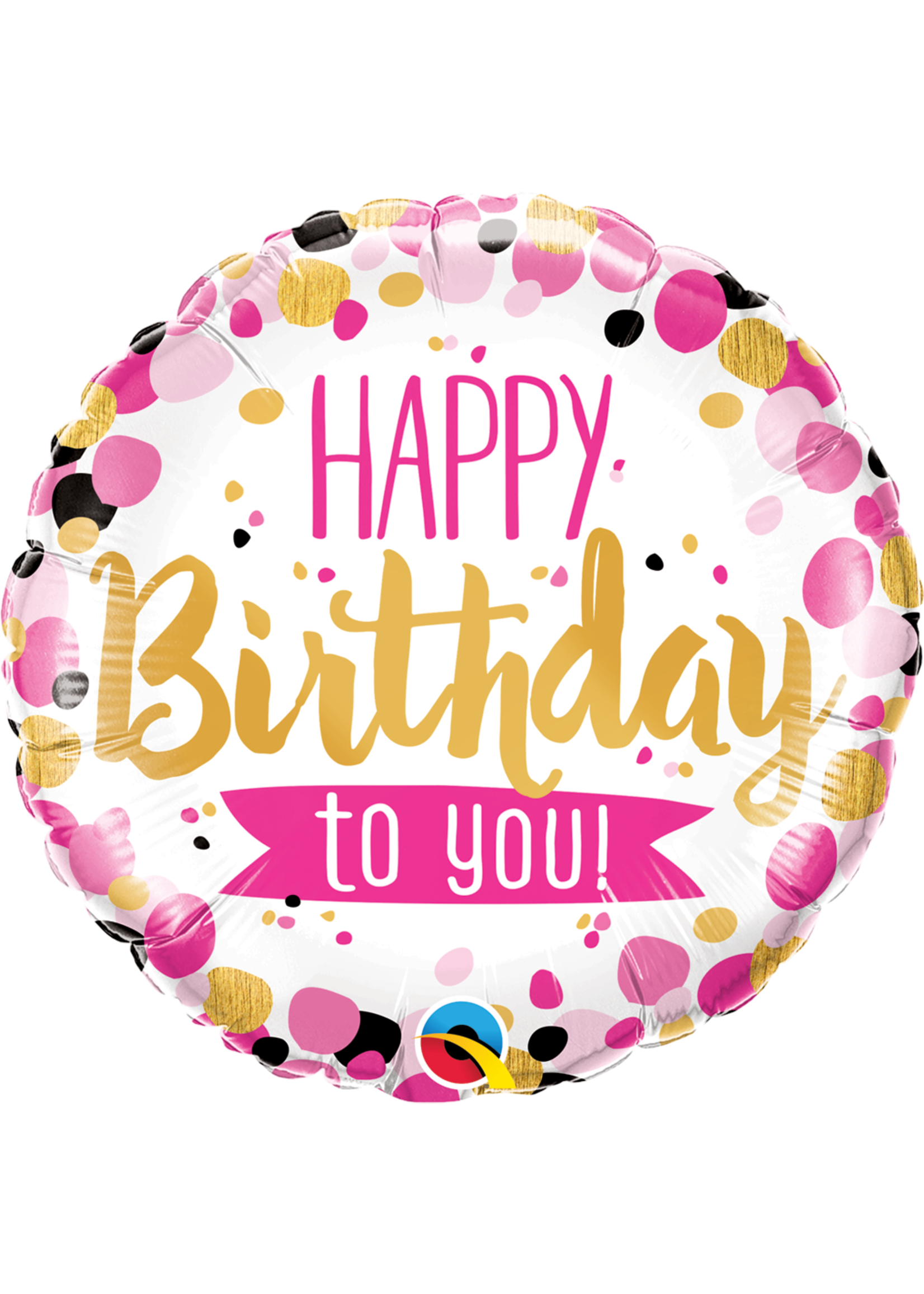 HAPPY BDAY TO YOU PINK & GOLD 18" bALLOON