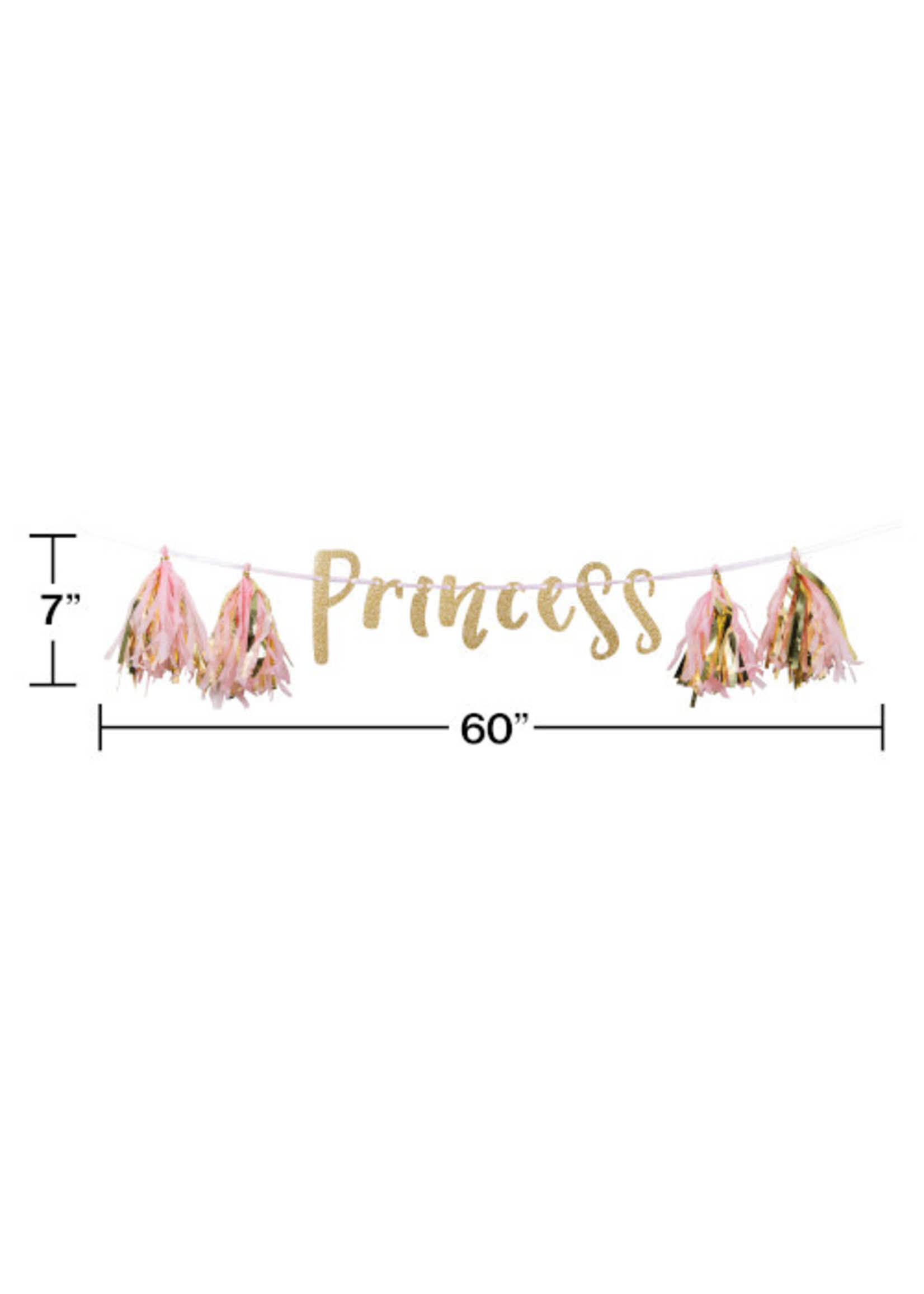 BANNER 1CT 5FT W/ TASSEL PRINCESS