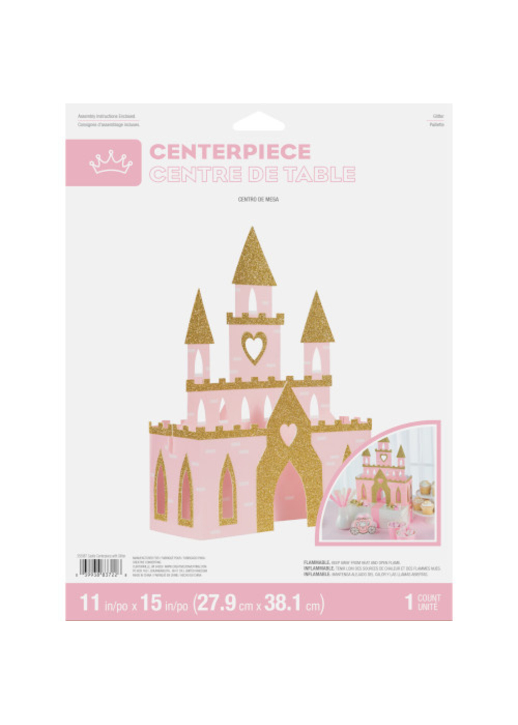 CENTER PIECE 3D /1CT PRINCESS CASTLE