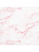 BEV NAPKIN 16CT PINK MARBLE
