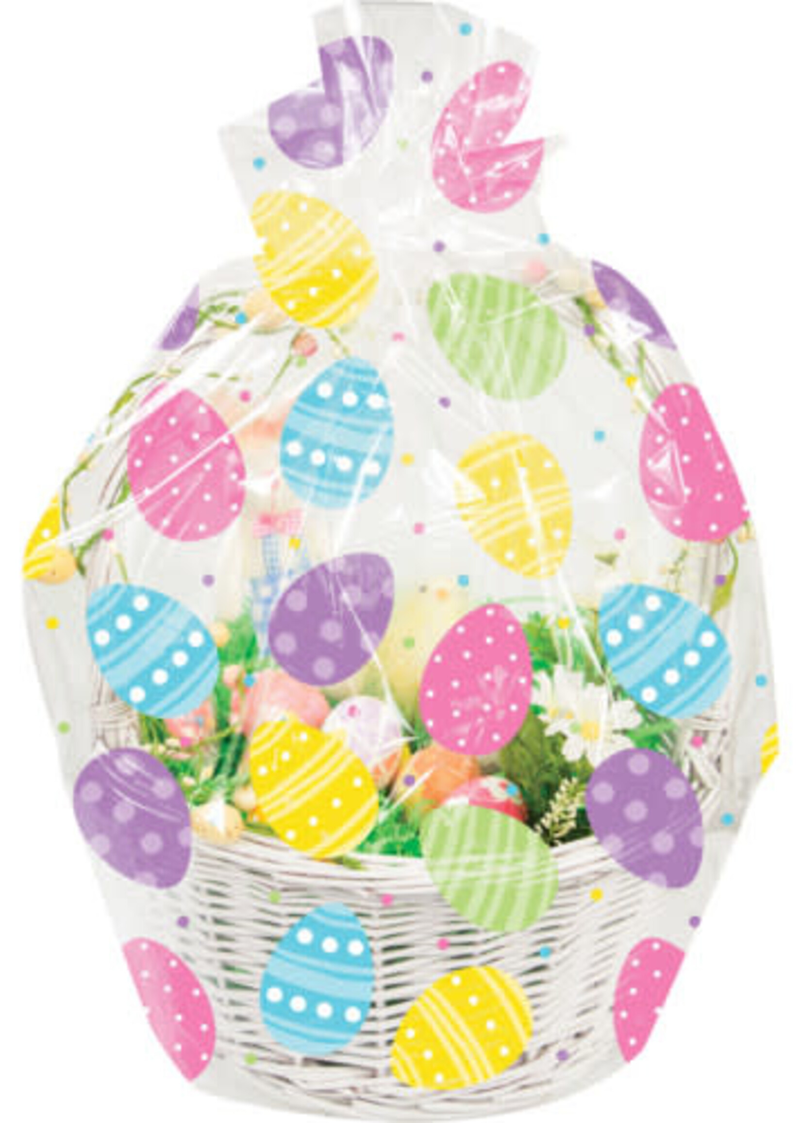 BAG CELLO BASKET 1CT EASTER EGGS