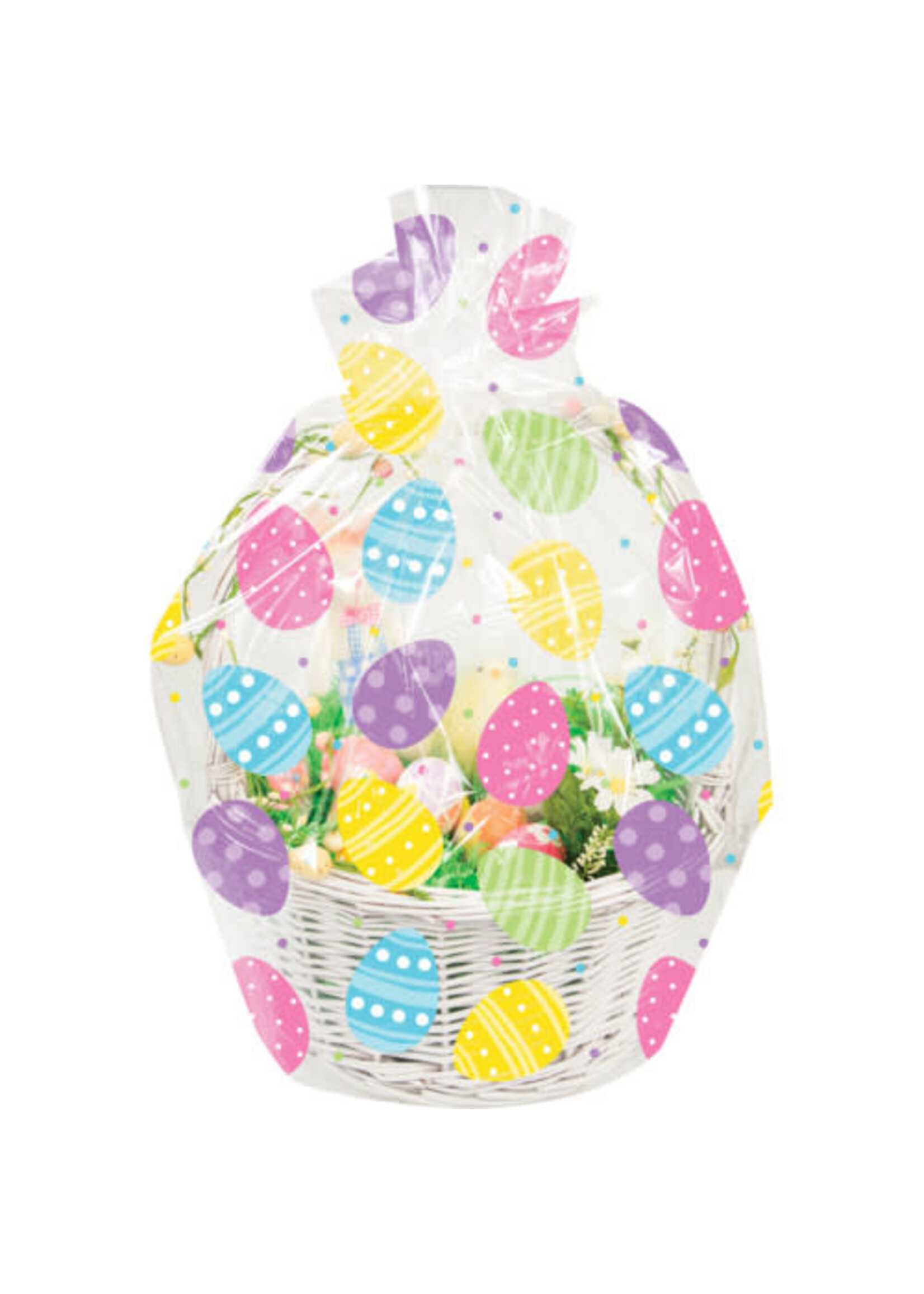 BAG CELLO BASKET 1CT EASTER EGGS