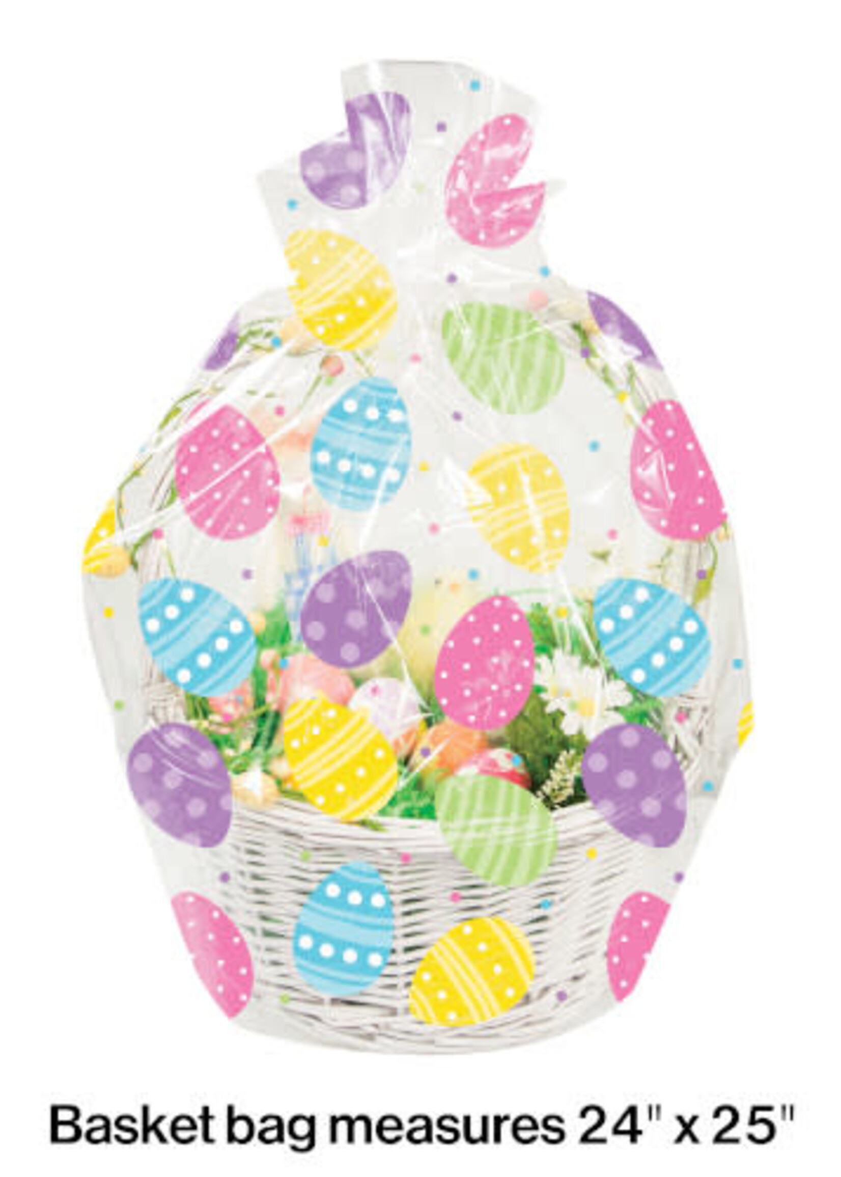 BAG CELLO BASKET 1CT EASTER EGGS