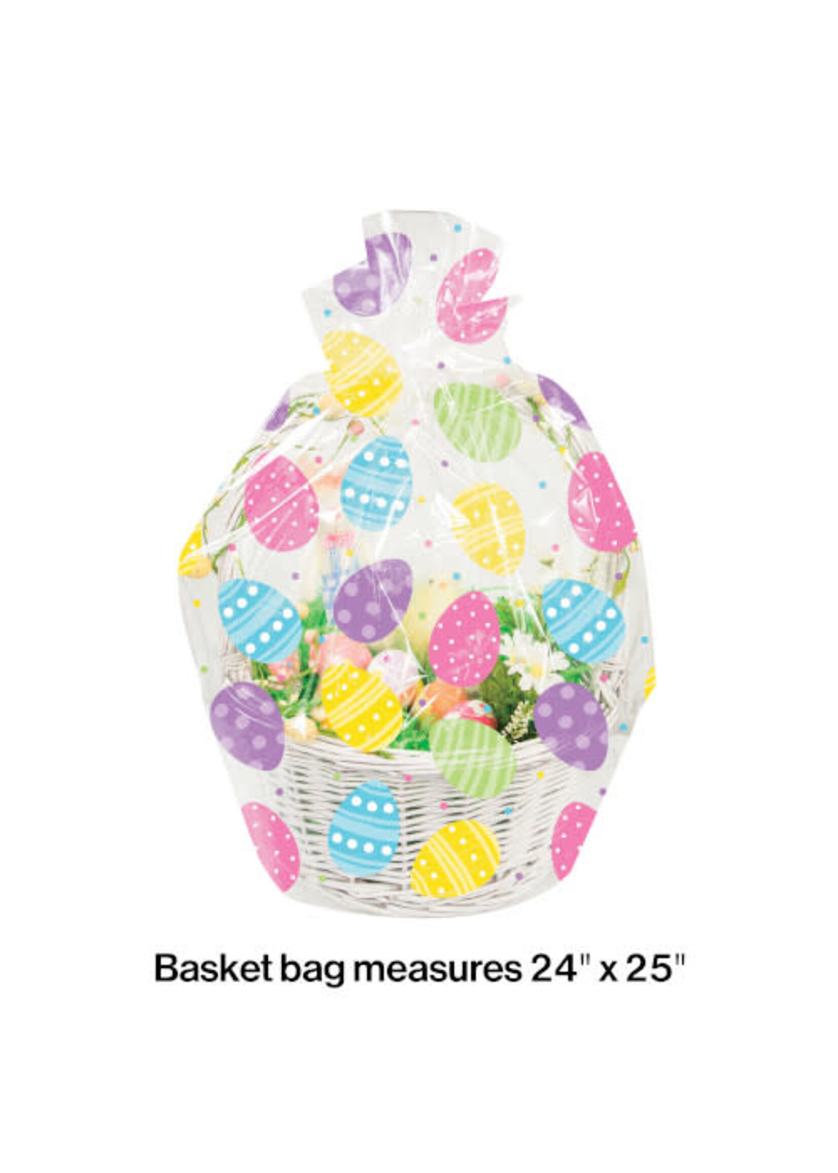 BAG CELLO BASKET 1CT EASTER EGGS