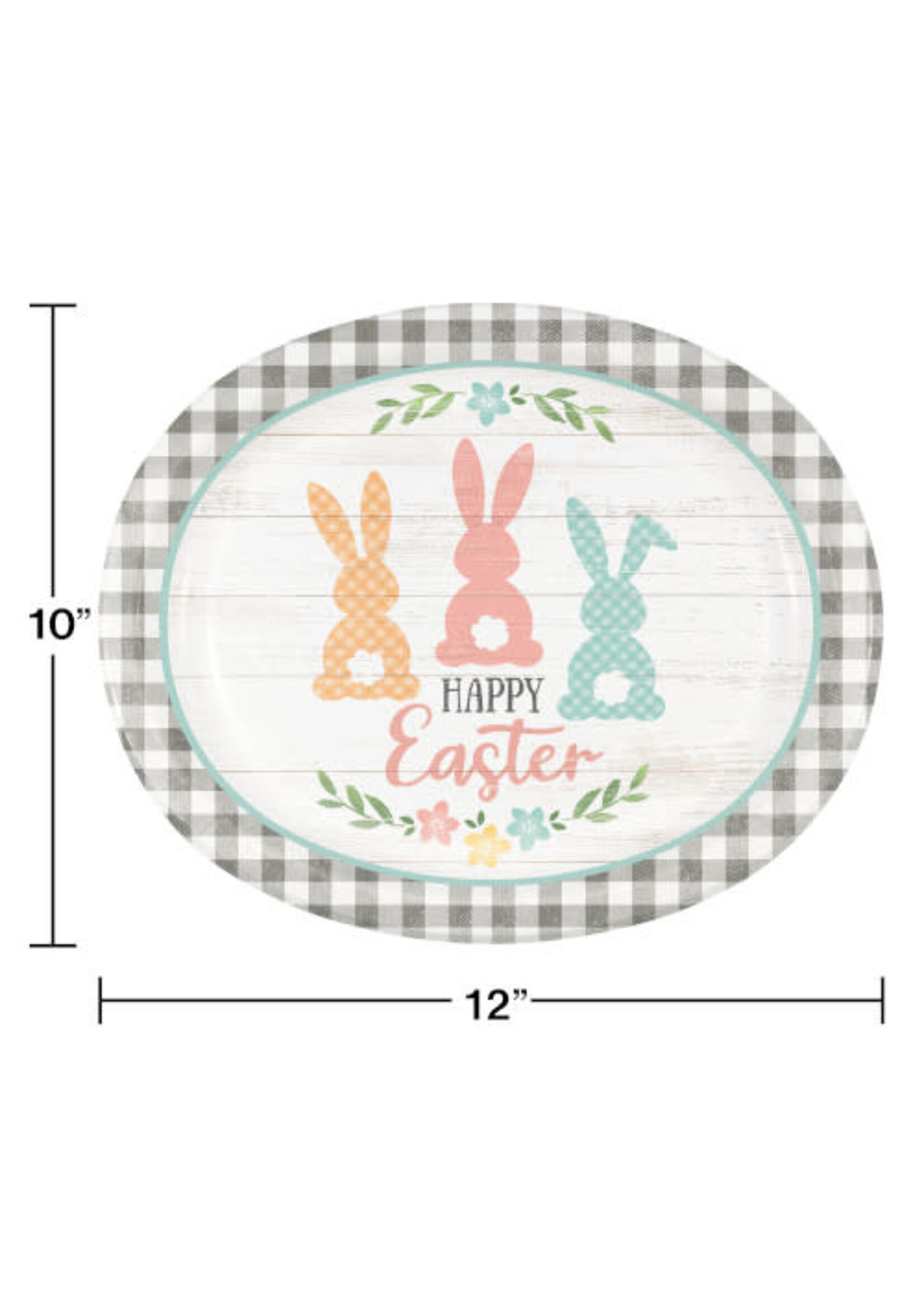 OVAL PLATE 8CT FARMHOUSE EASTER