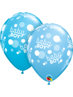 Baby Boy Blue Dots-A-Round 11" BALLOON LATEX  50/CT