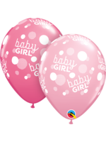 Baby Girl Pink Dots-A-Round 11" BALLOON LATEX 50/CT