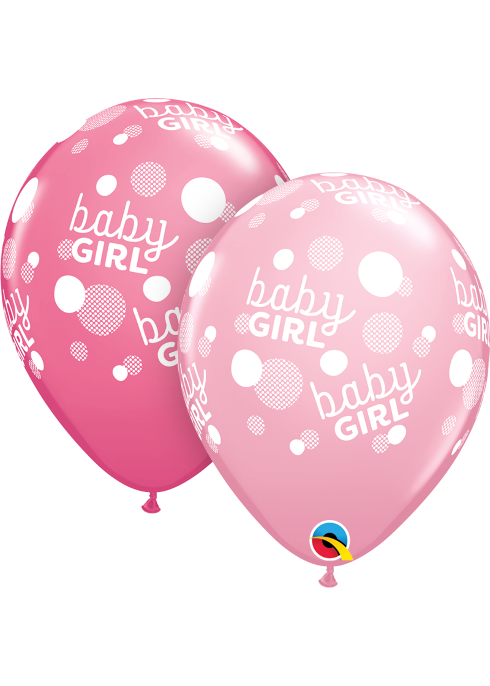 Baby Girl Pink Dots-A-Round 11" BALLOON LATEX 50/CT