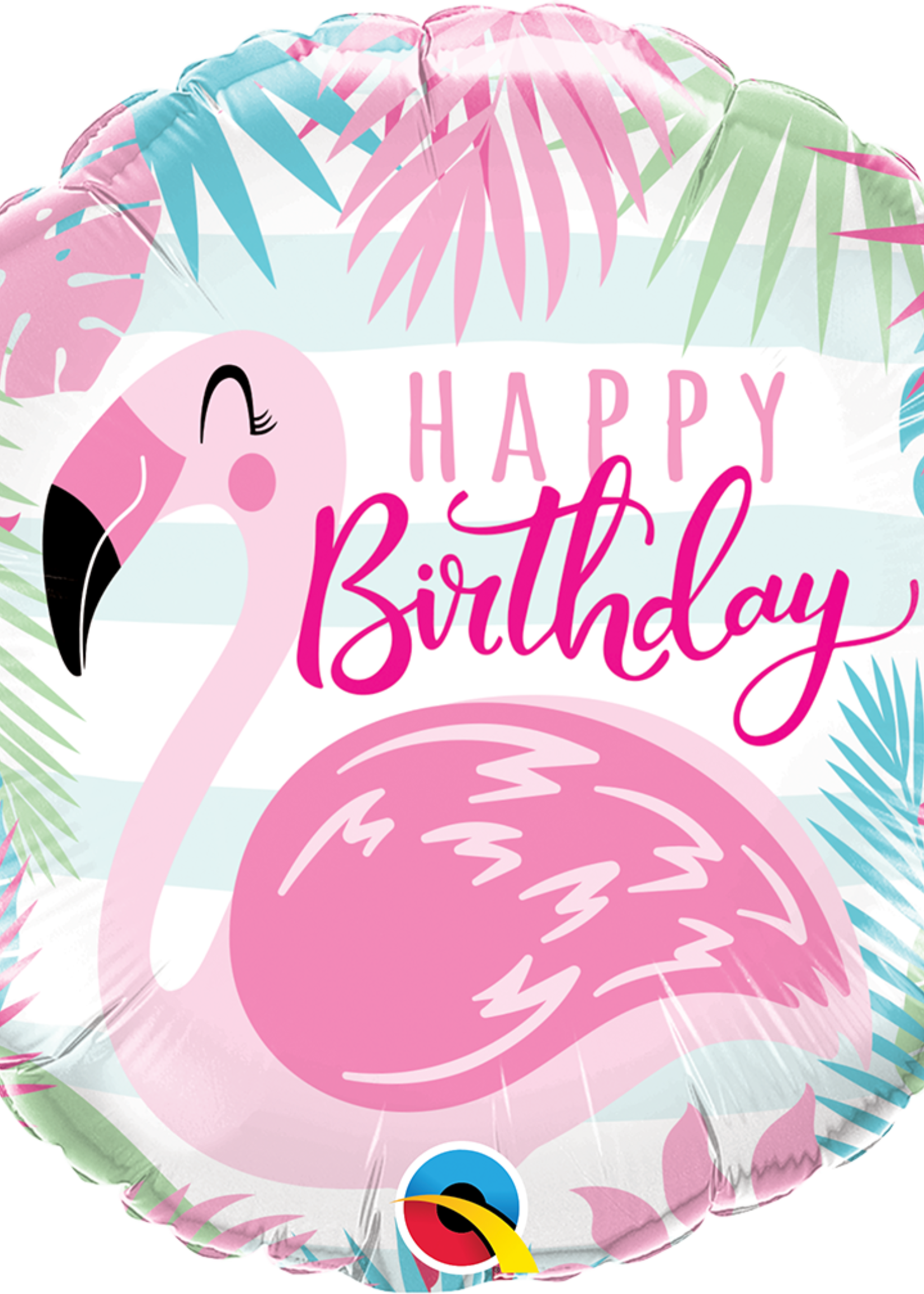 BDAY PINK FLAMINGO 18" BALLOON