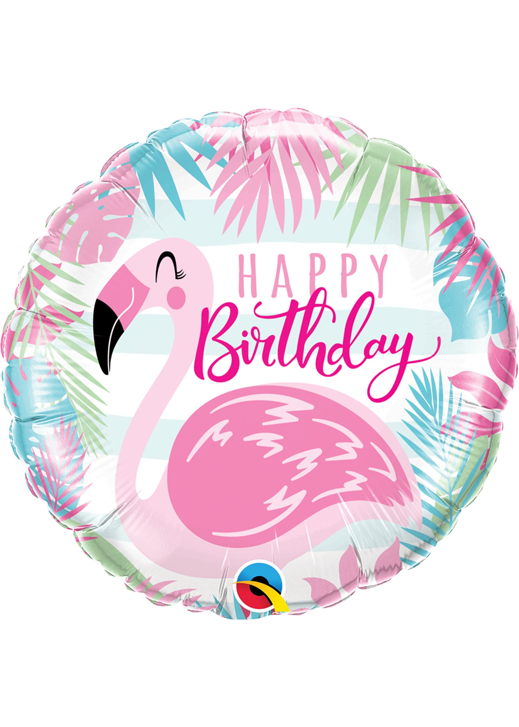 BDAY PINK FLAMINGO 18" BALLOON