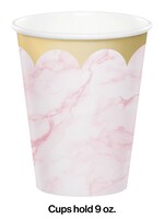 9oz. CUP 8CT PINK MARBLE