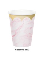 9oz. CUP 8CT PINK MARBLE