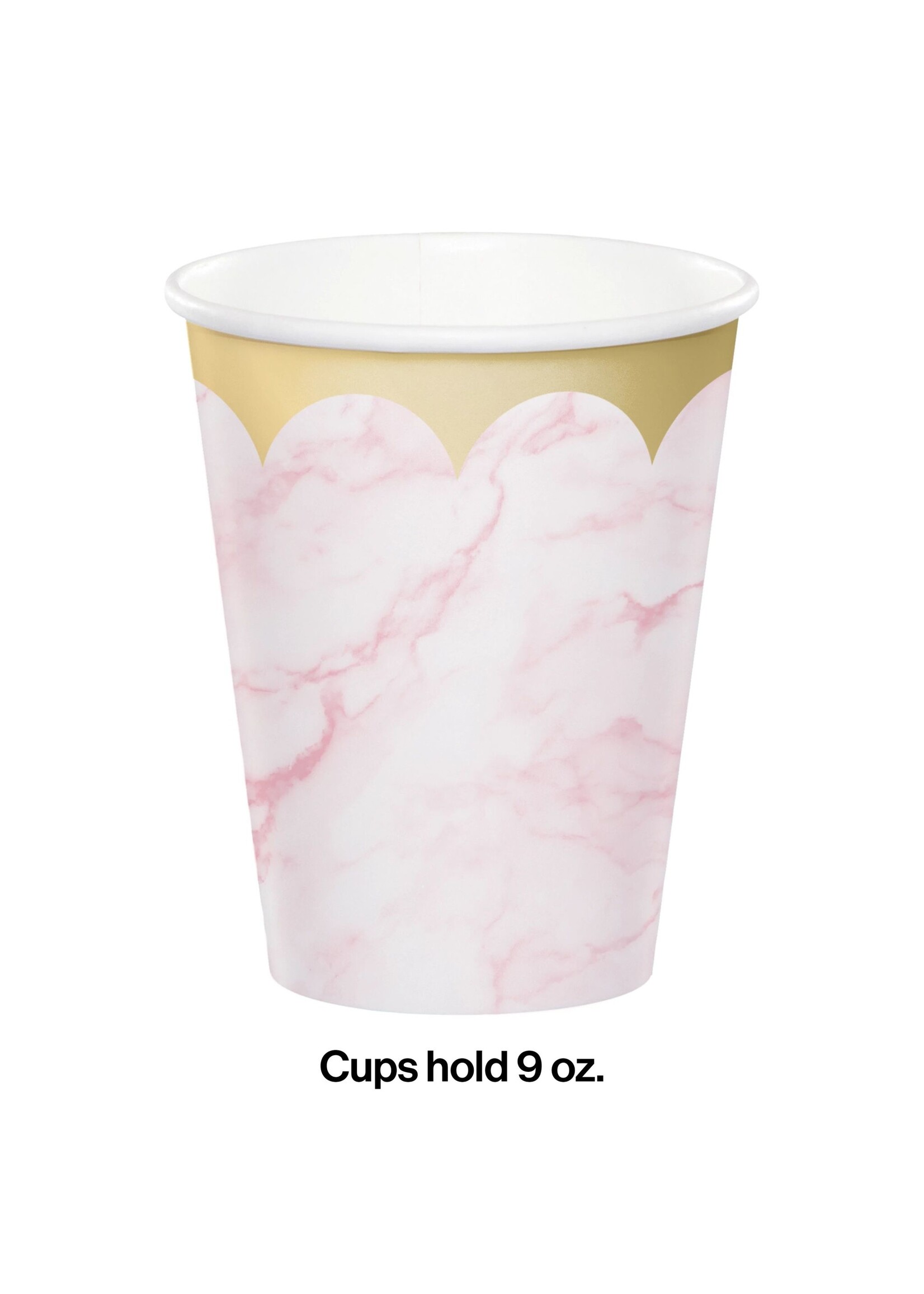 9oz. CUP 8CT PINK MARBLE