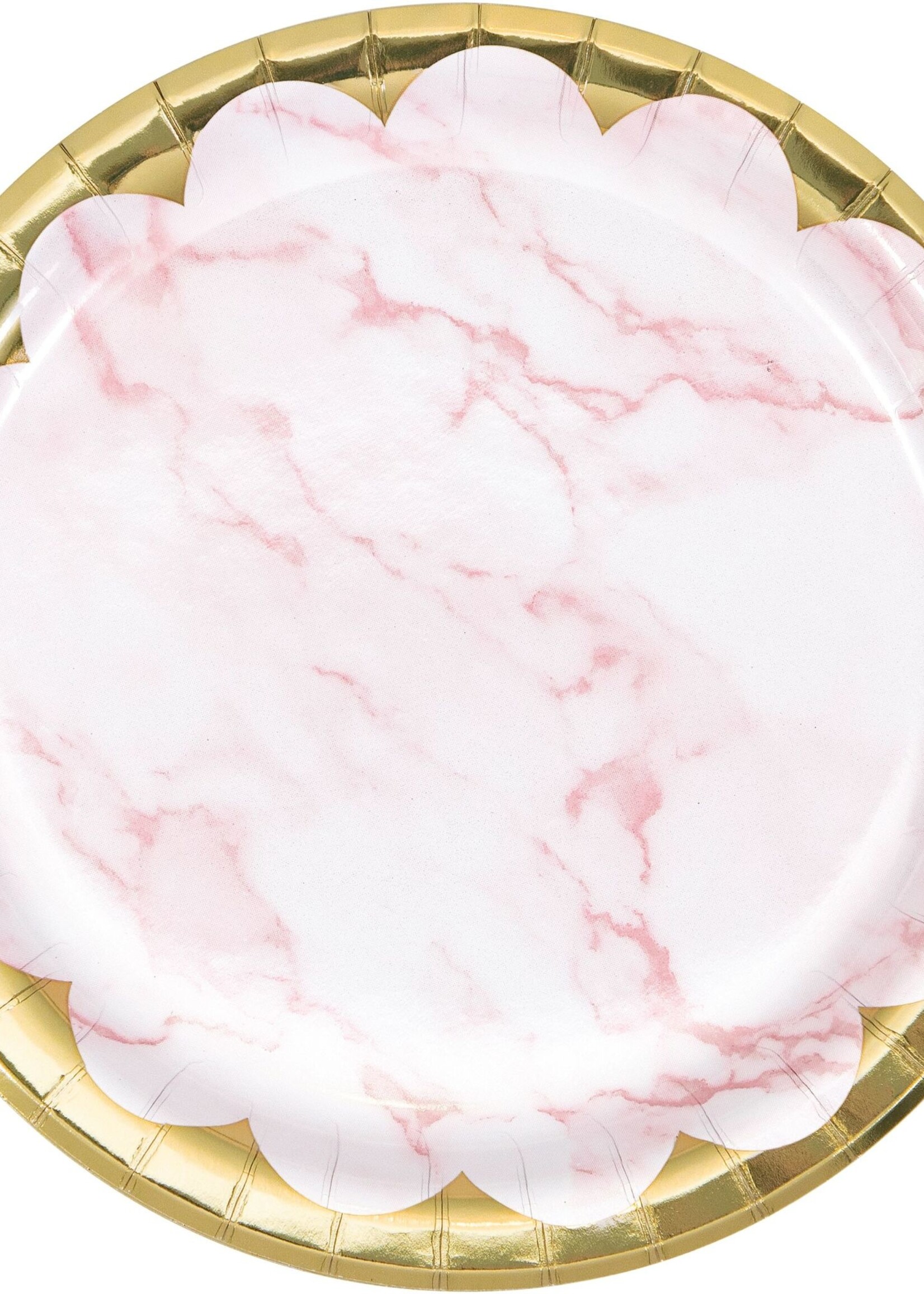 PINK MARBLE 6 INCH PLATE 8CT