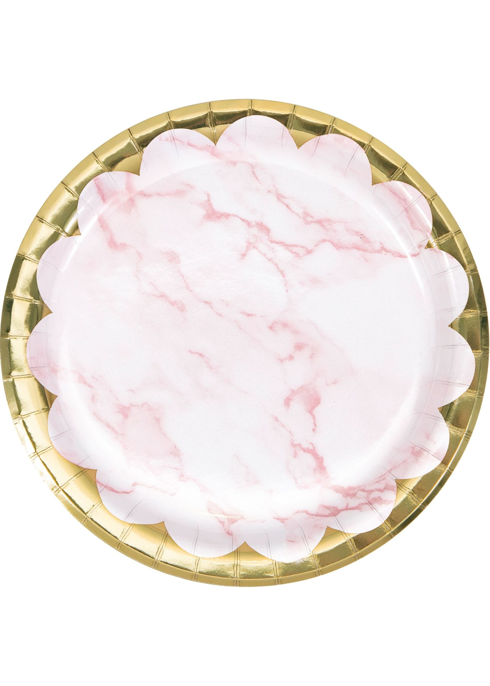 PINK MARBLE 6 INCH PLATE 8CT