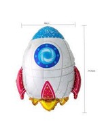 30" Large Rocket Shaped Foil Balloon Outer Space
