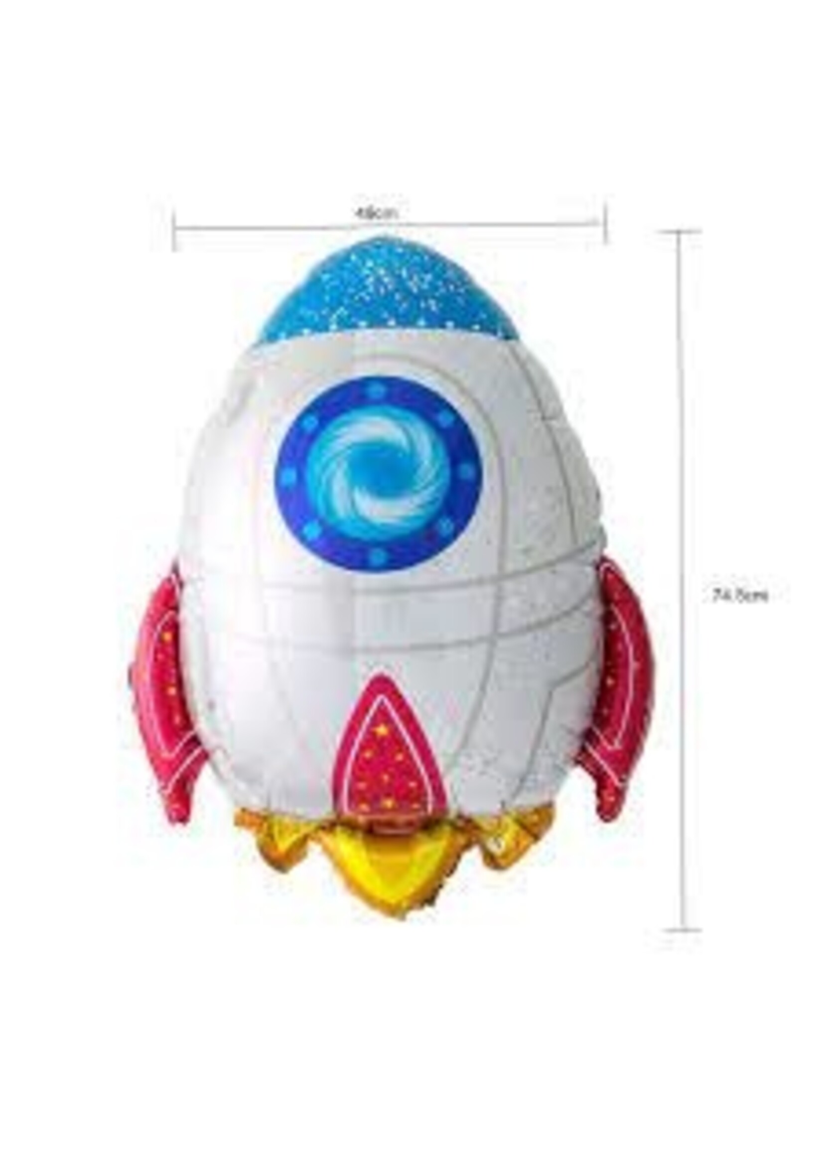 30" Large Rocket Shaped Foil Balloon Outer Space